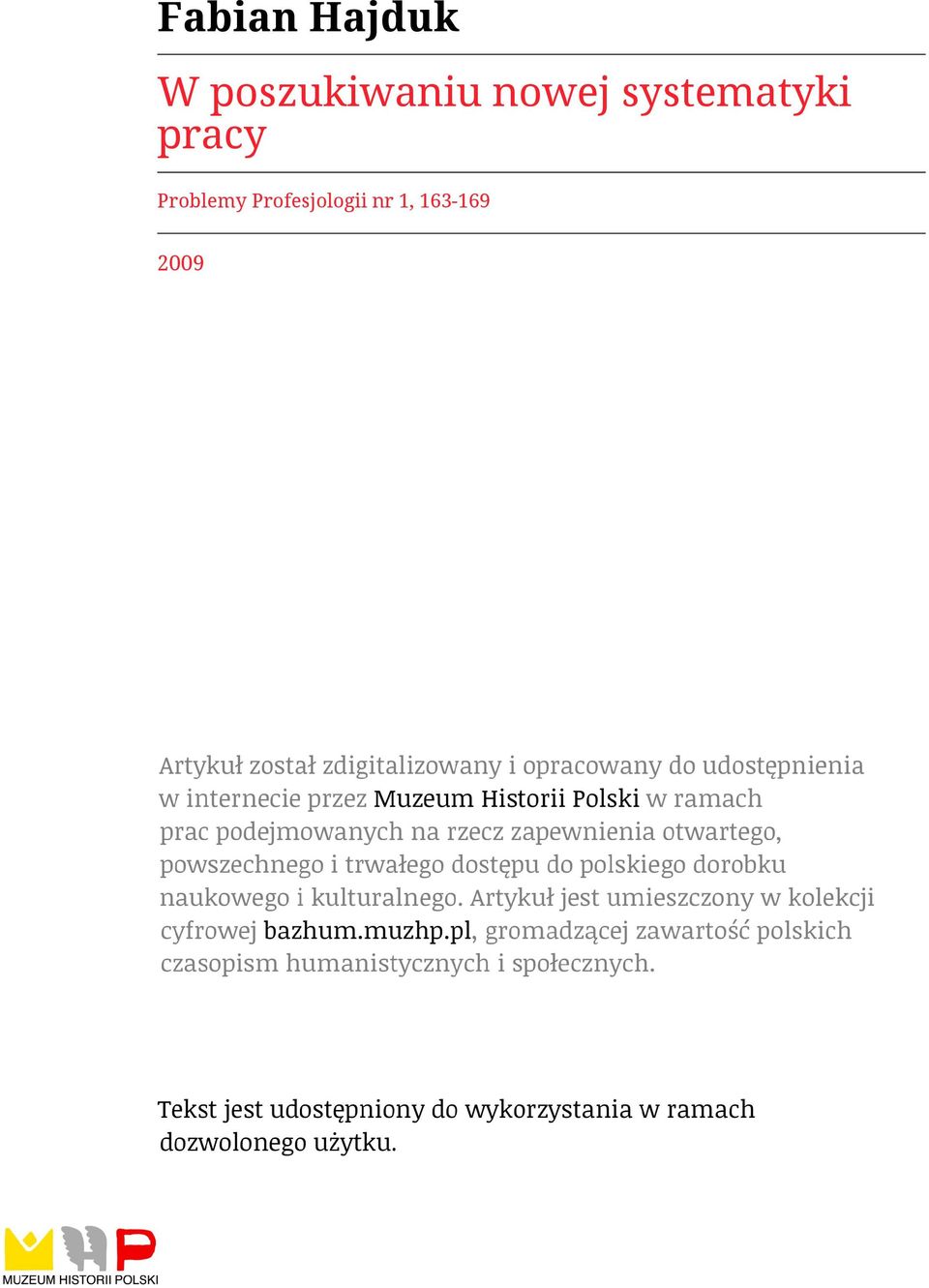 systematyki pracy