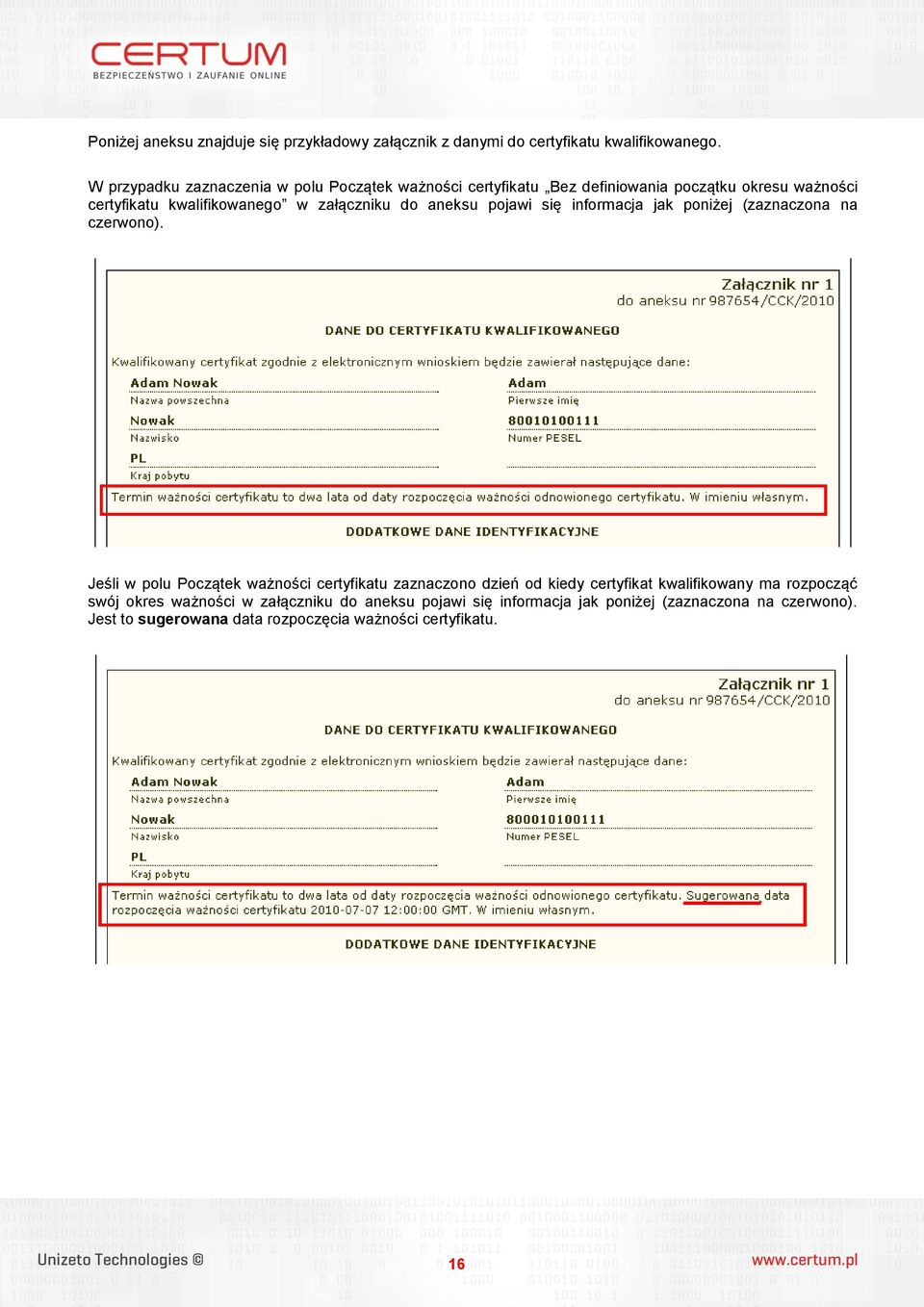 do aneksu pojawi się informacja jak poniżej (zaznaczona na czerwono).