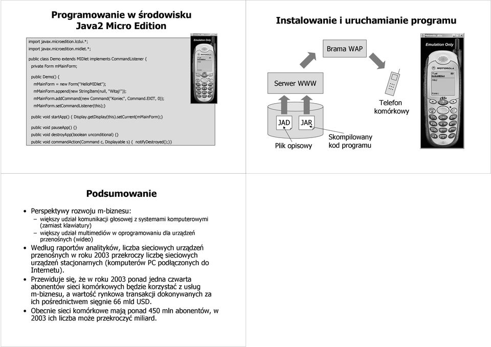 ")); mmainform.addcommand(new Command("Koniec", Command.EXIT, 0)); mmainform.setcommandlistener(this);} public void startapp() { Display.getDisplay(this).