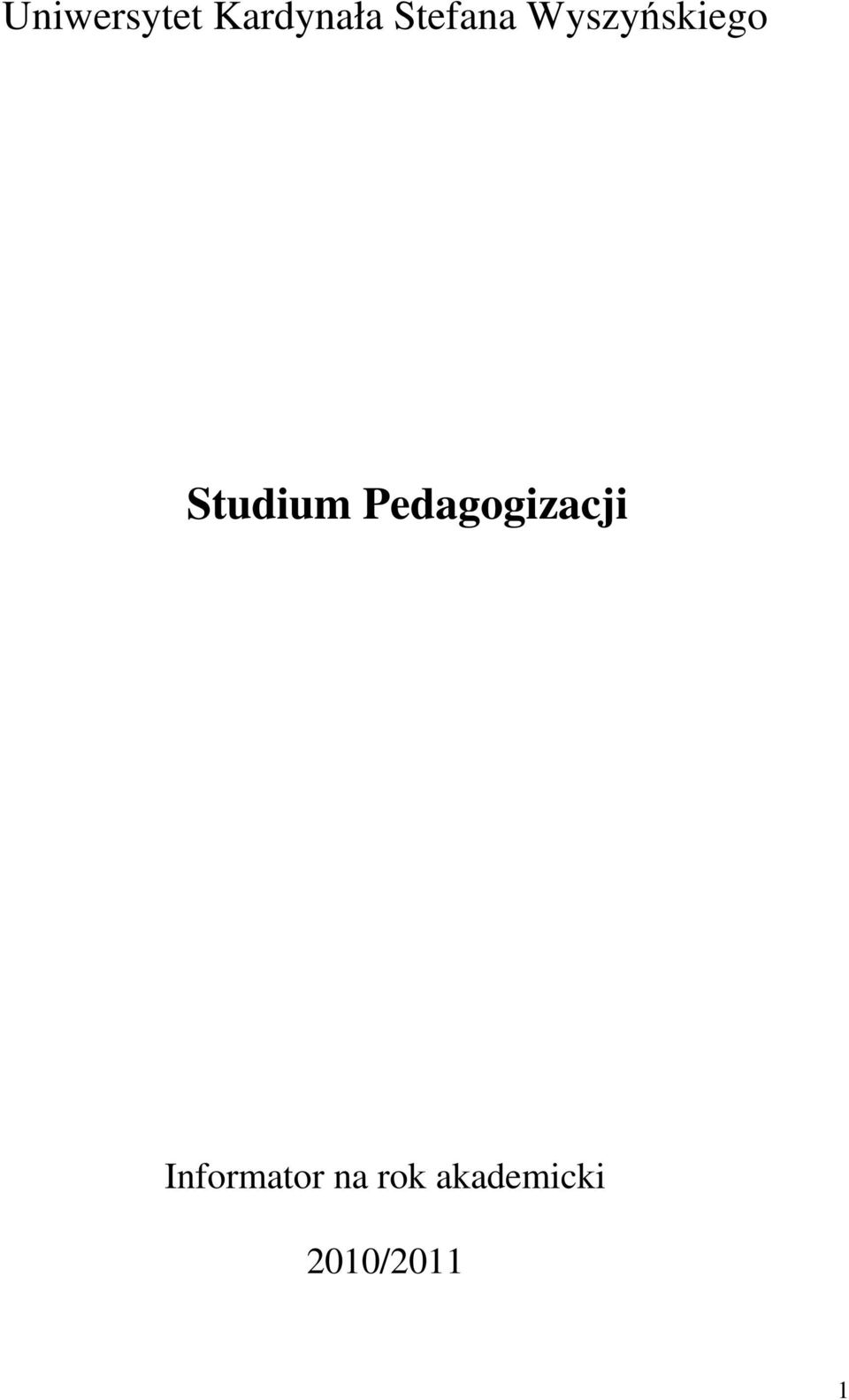 Studium Pedagogizacji