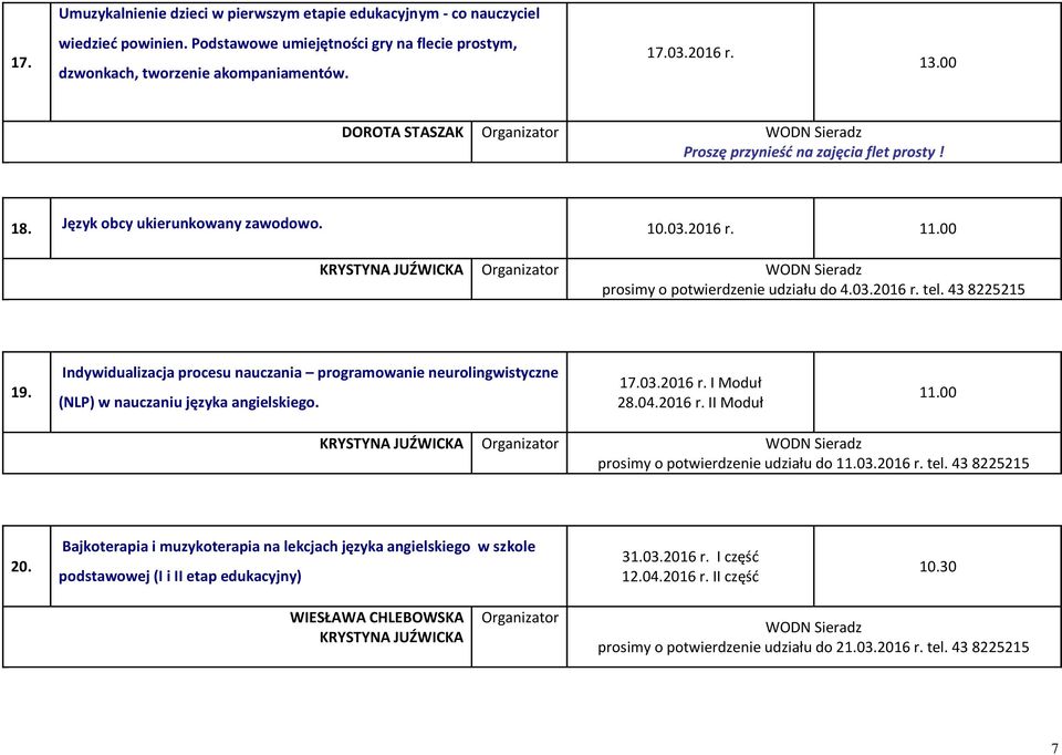 Indywidualizacja procesu nauczania programowanie neurolingwistyczne (NLP) w nauczaniu języka angielskiego. 17.03.2016 r. I Moduł 28.04.2016 r. II Moduł KRYSTYNA JUŹWICKA prosimy o potwierdzenie udziału do 11.