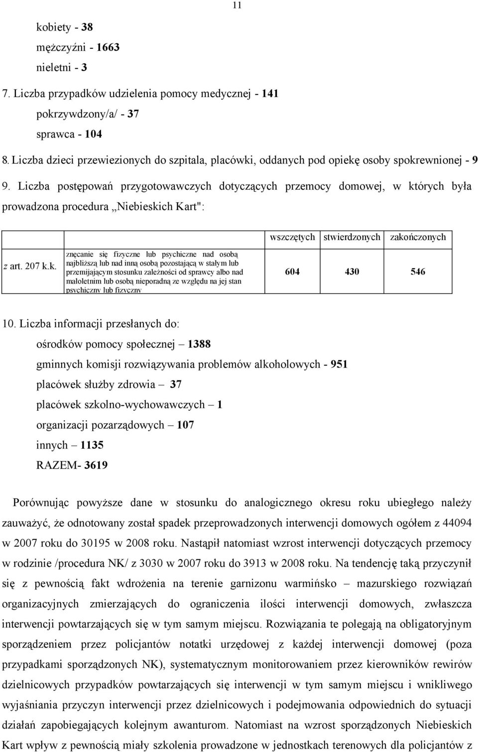 Liczba postępowań przygotowawczych dotyczących przemocy domowej, w kt