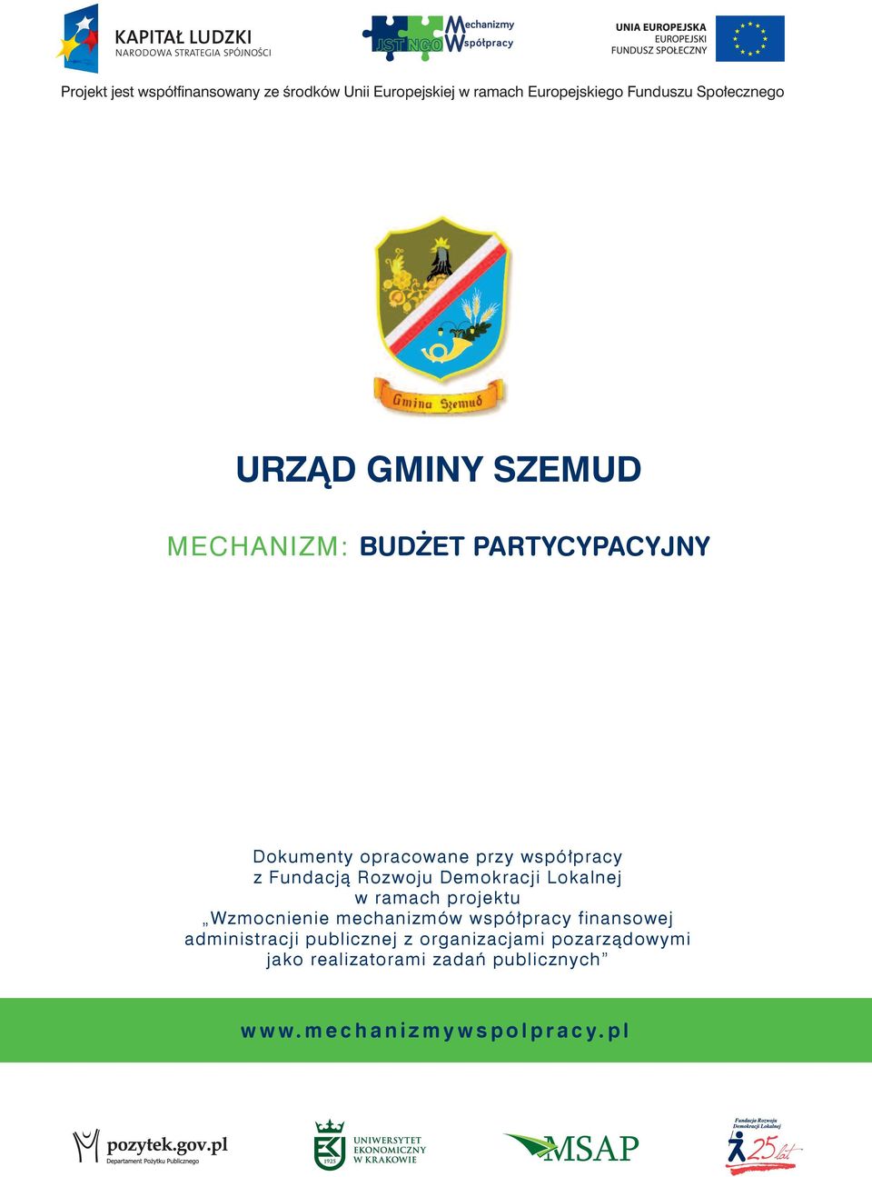 Demokracji Lokalnej w ramach projektu Wzmocnienie mechanizmów współpracy finansowej administracji publicznej