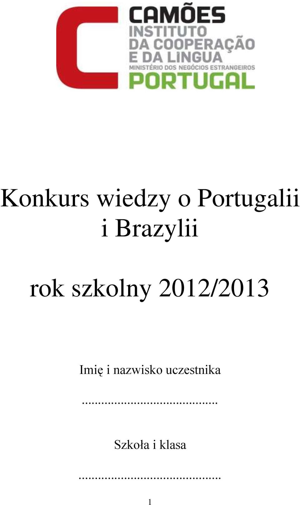 2012/2013 Imię i nazwisko