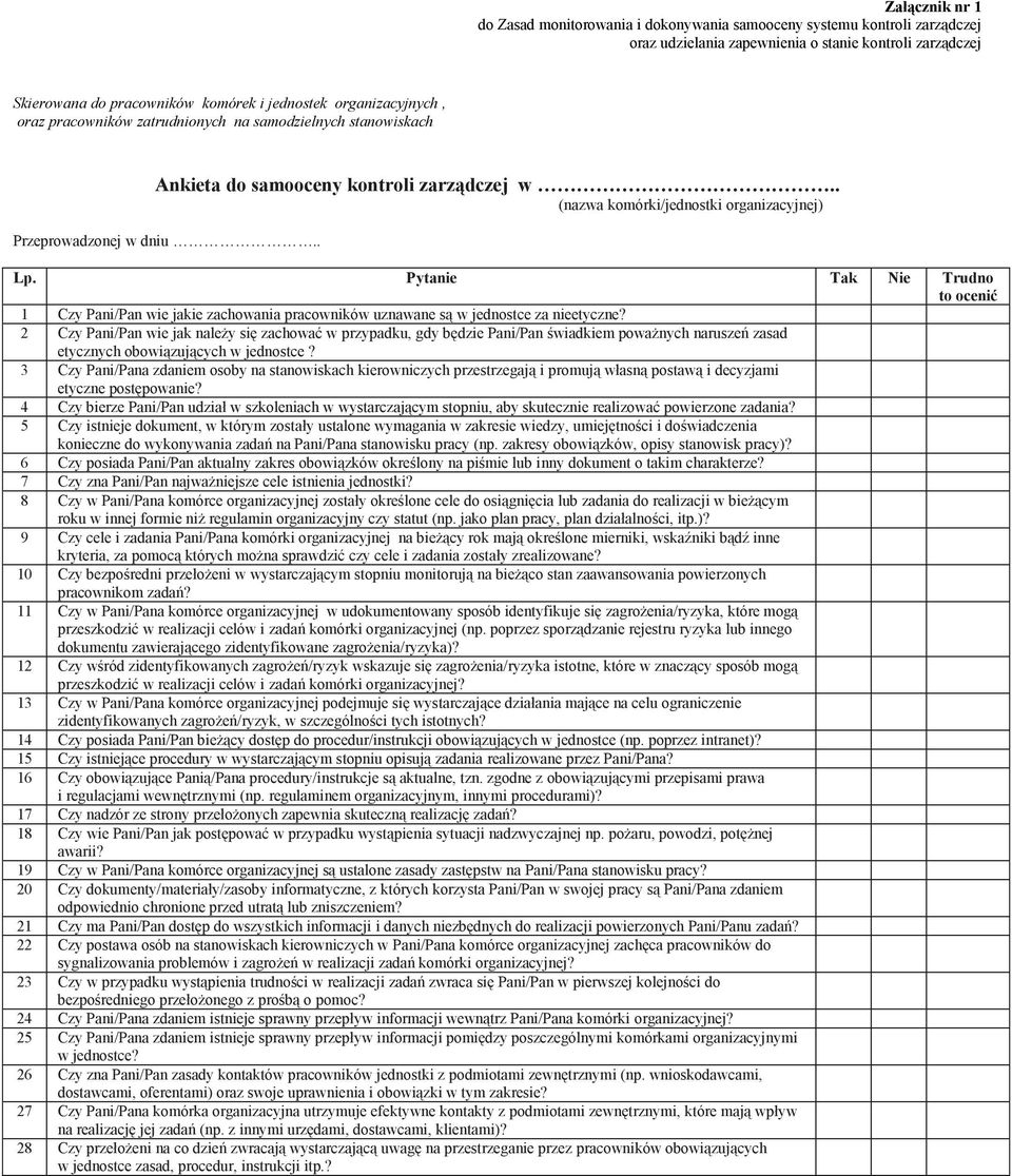 2 Czy Pani/Pan wie jak należy się zachować w przypadku, gdy będzie Pani/Pan świadkiem poważnych naruszeń zasad etycznych obowiązujących w jednostce?