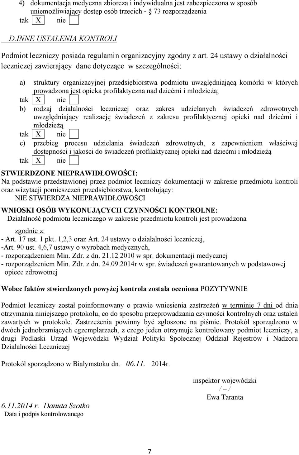 24 ustawy o działalności leczniczej zawierający dane dotyczące w szczególności: a) struktury organizacyjnej przedsiębiorstwa podmiotu uwzględniającą komórki w których prowadzona jest opieka