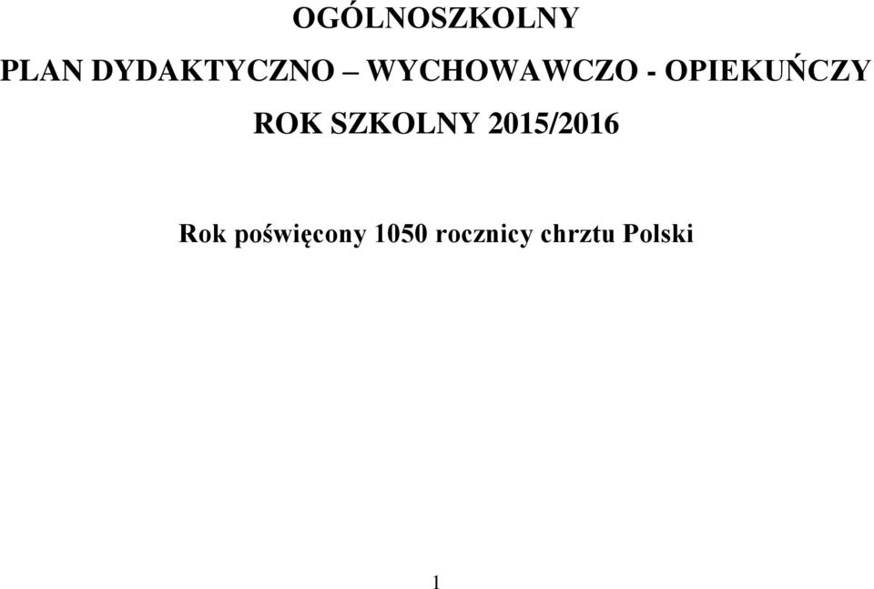 SZKOLNY 2015/2016 Rok