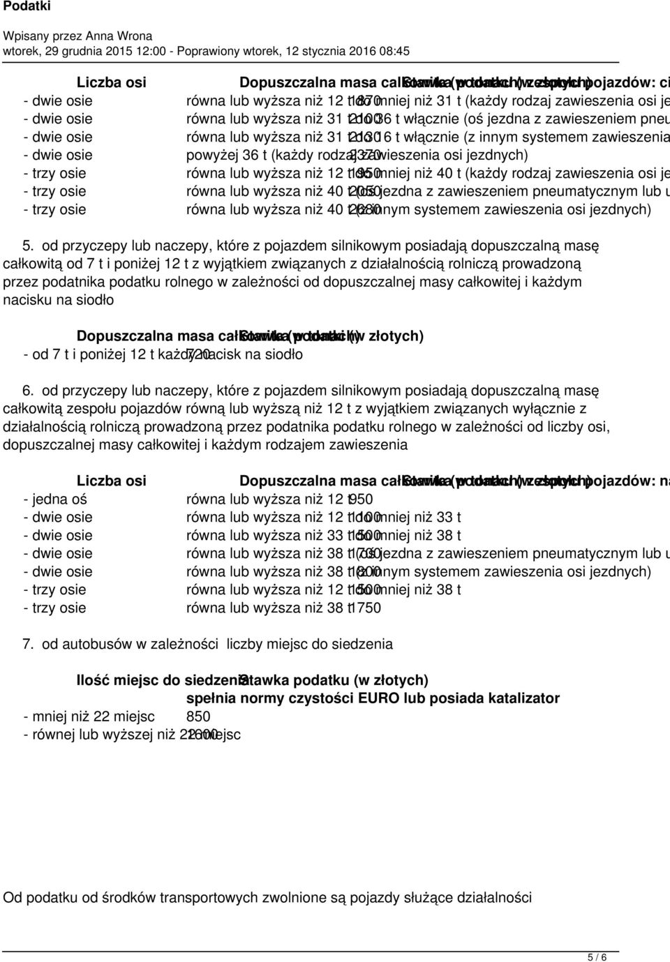 włącznie (z innym systemem zawieszenia - dwie osie powyżej 36 t (każdy rodzaj 370 zawieszenia osi jezdnych) - trzy osie równa lub wyższa niż 1 t 1950 do mniej niż 40 t (każdy rodzaj zawieszenia osi