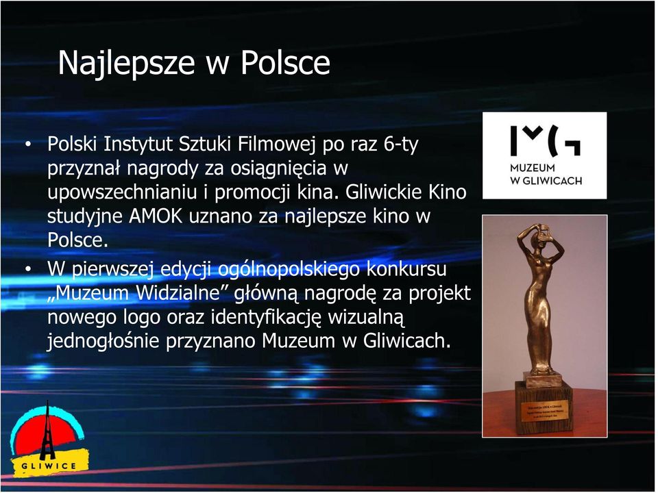 Gliwickie Kino studyjne AMOK uznano za najlepsze kino w Polsce.