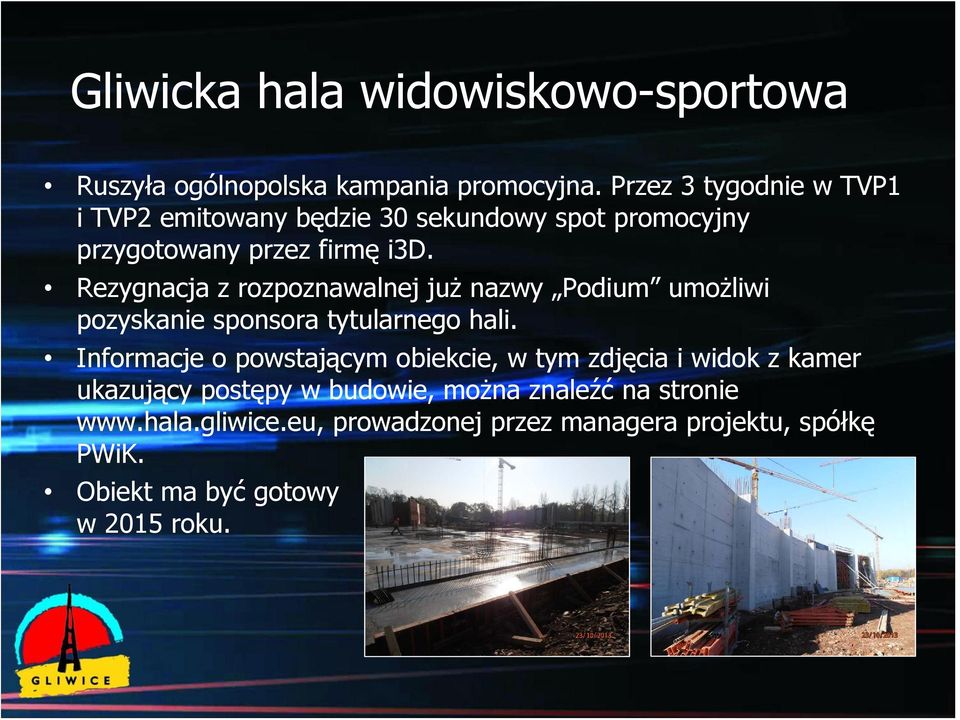 Rezygnacja z rozpoznawalnej już nazwy Podium umożliwi pozyskanie sponsora tytularnego hali.