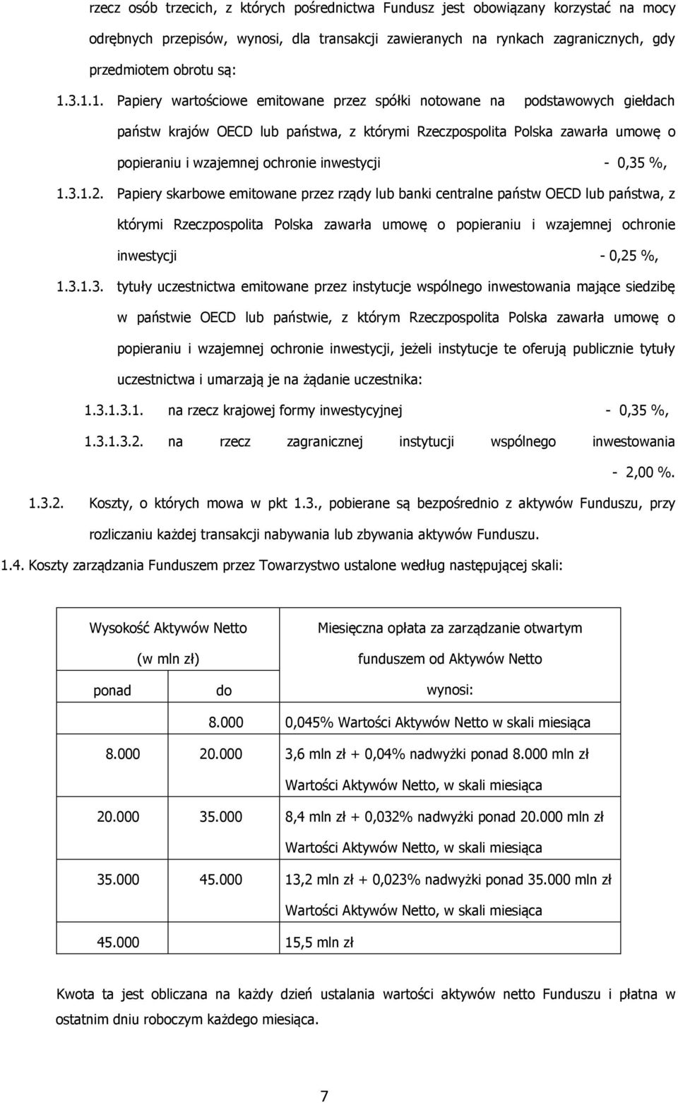 inwestycji - 0,35 %, 1.3.1.2.