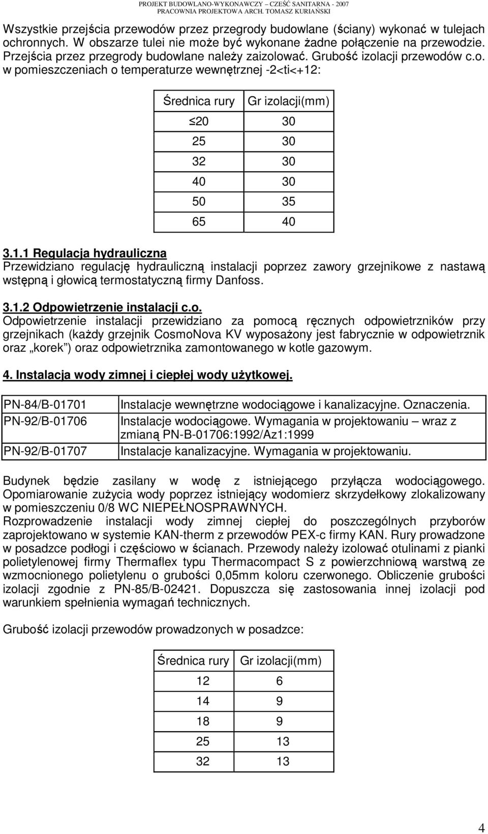 1.1 Regulacja hydrauliczna Przewidziano 