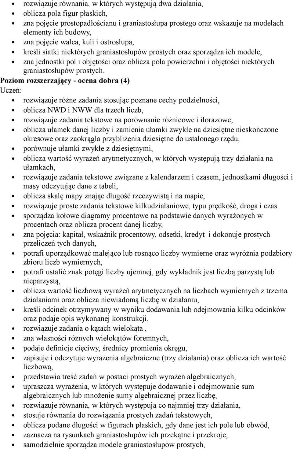graniastosłupów prostych.