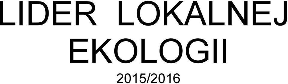 EKOLOGII