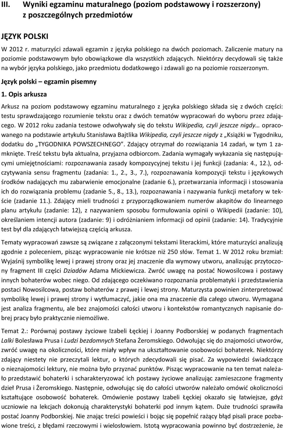 Język polski egzamin pisemny 1.