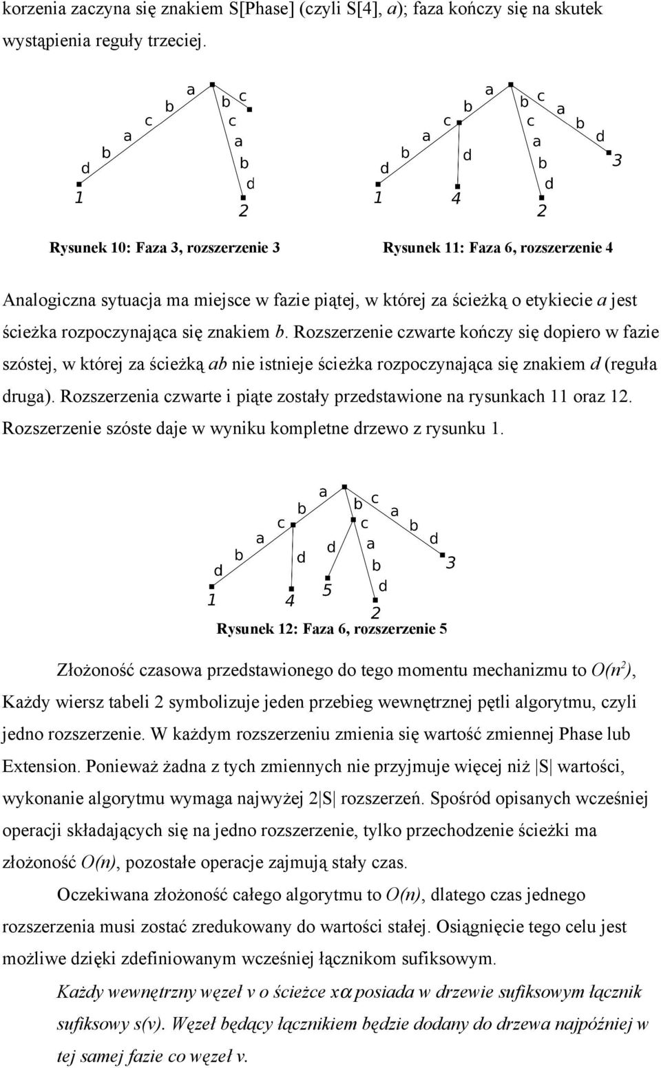 Rozszerzenie czwarte kończy się dopiero w fazie szóstej, w której za ścieżką ab nie istnieje ścieżka rozpoczynająca się znakiem d (reguła druga).