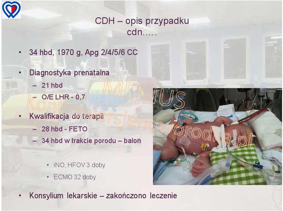 hbd w trakcie porodu balon CDH opis przypadku cdn.