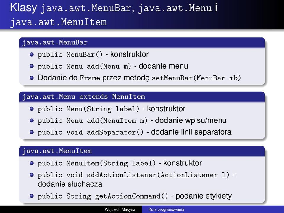 menu i java.awt.