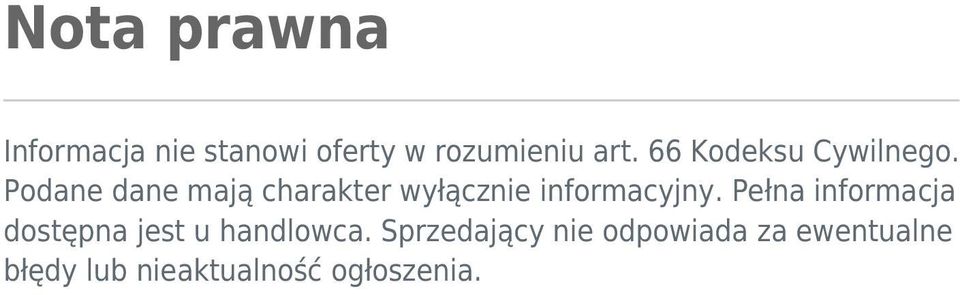 Podane dane mają charakter wyłącznie informacyjny.