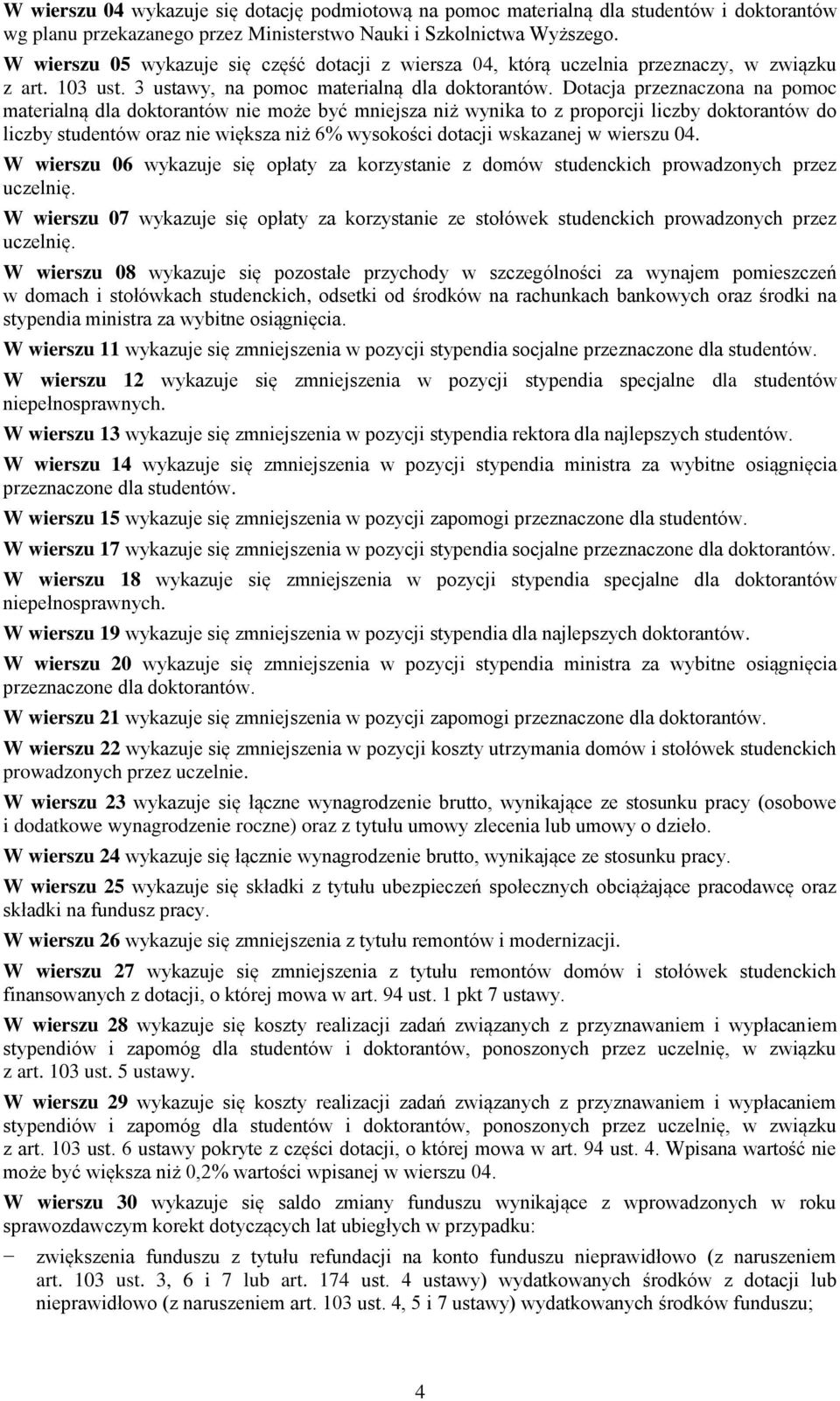 Dotacja przeznaczona na pomoc materialną dla doktorantów nie może być mniejsza niż wynika to z proporcji liczby doktorantów do liczby studentów oraz nie większa niż 6% wysokości dotacji wskazanej w