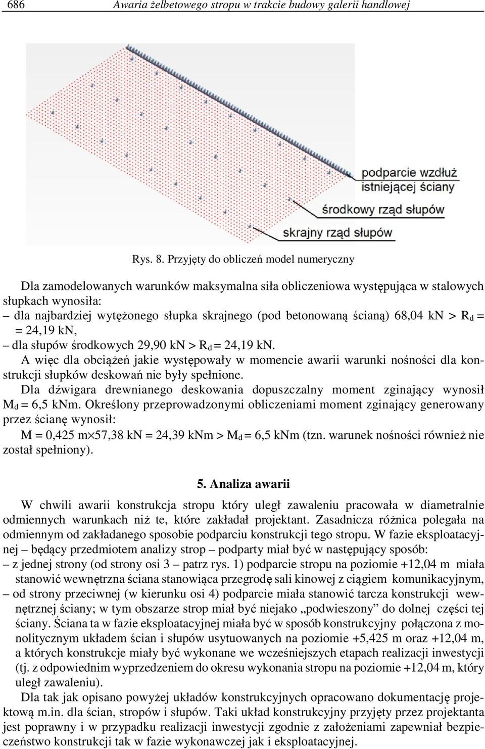 ścianą) 68,04 kn > R d = = 24,19 kn, dla słupów środkowych 29,90 kn > R d = 24,19 kn.