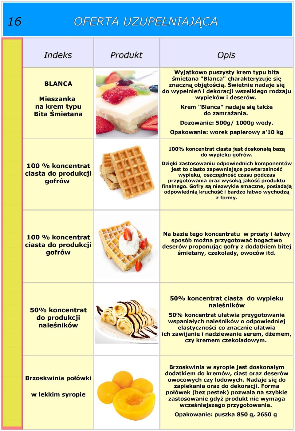 Opakowanie: worek papierowy a'10 kg 100% koncentrat ciasta jest doskonałą bazą do wypieku gofrów.