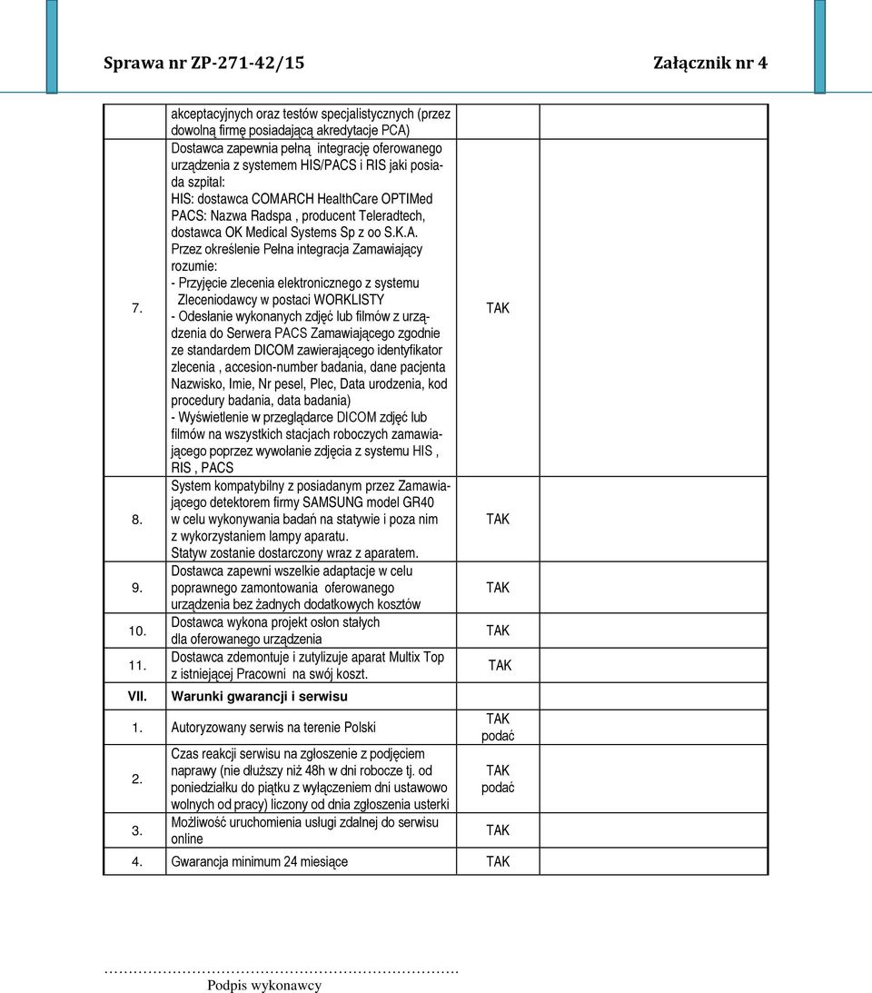 szpital: HIS: dostawca COMAR