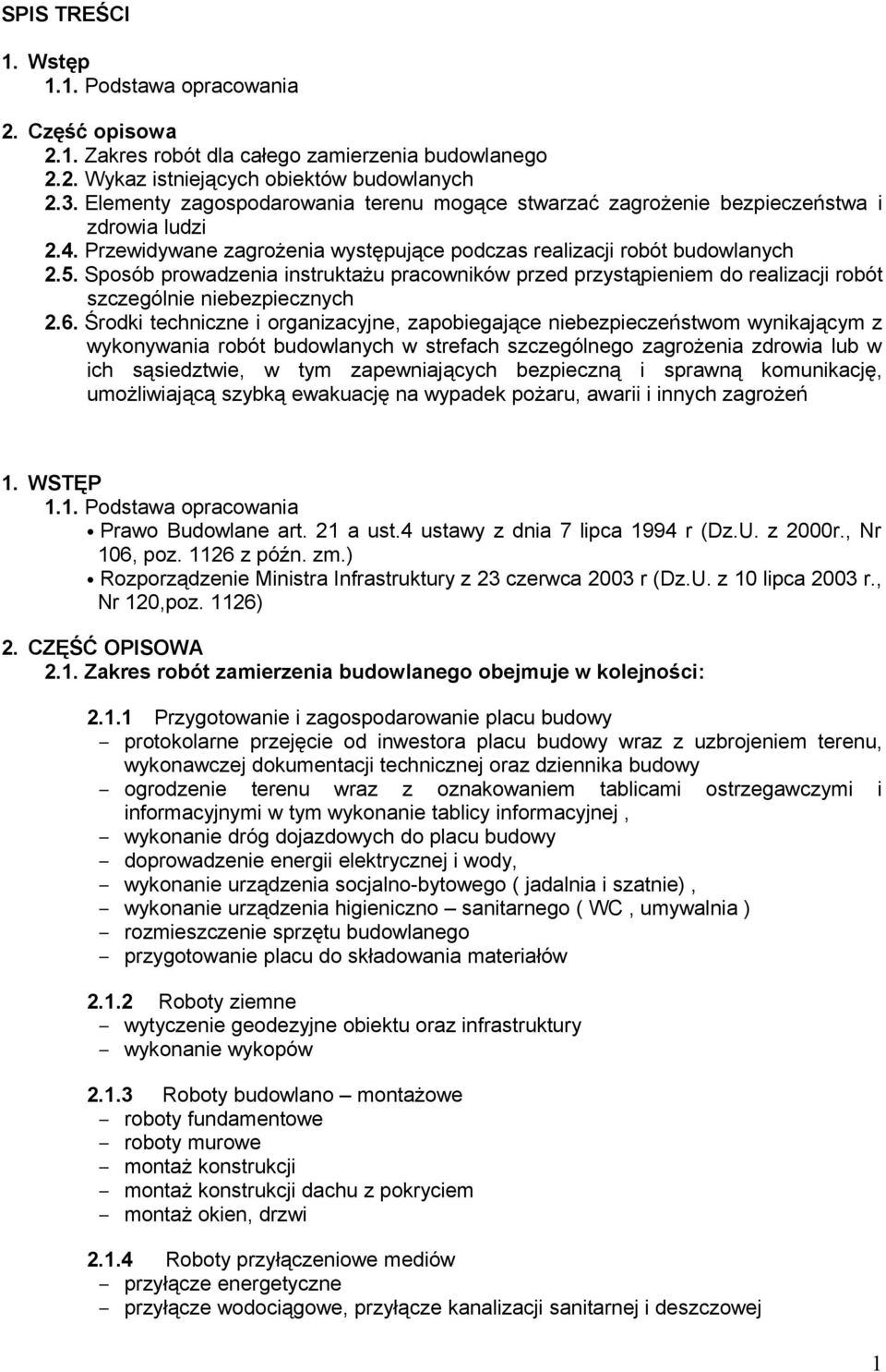 Sposób prowadzenia instruktażu pracowników przed przystąpieniem do realizacji robót szczególnie niebezpiecznych 2.6.