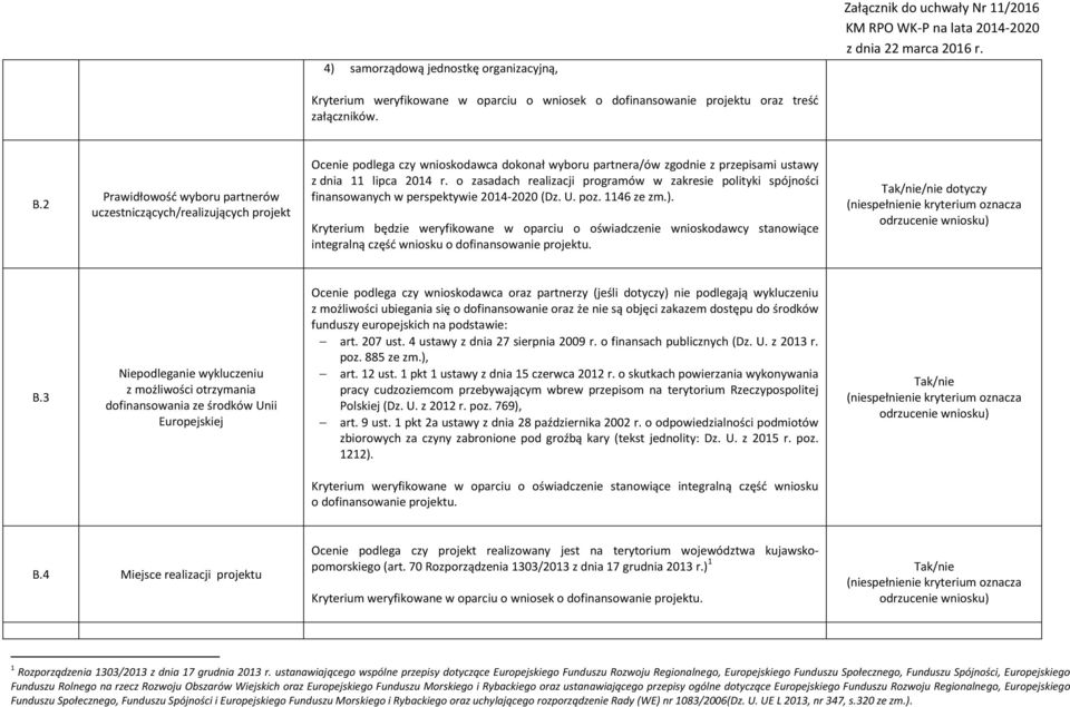 o zasadach realizacji programów w zakresie polityki spójności finansowanych w perspektywie 2014-2020 (Dz. U. poz. 1146 ze zm.).