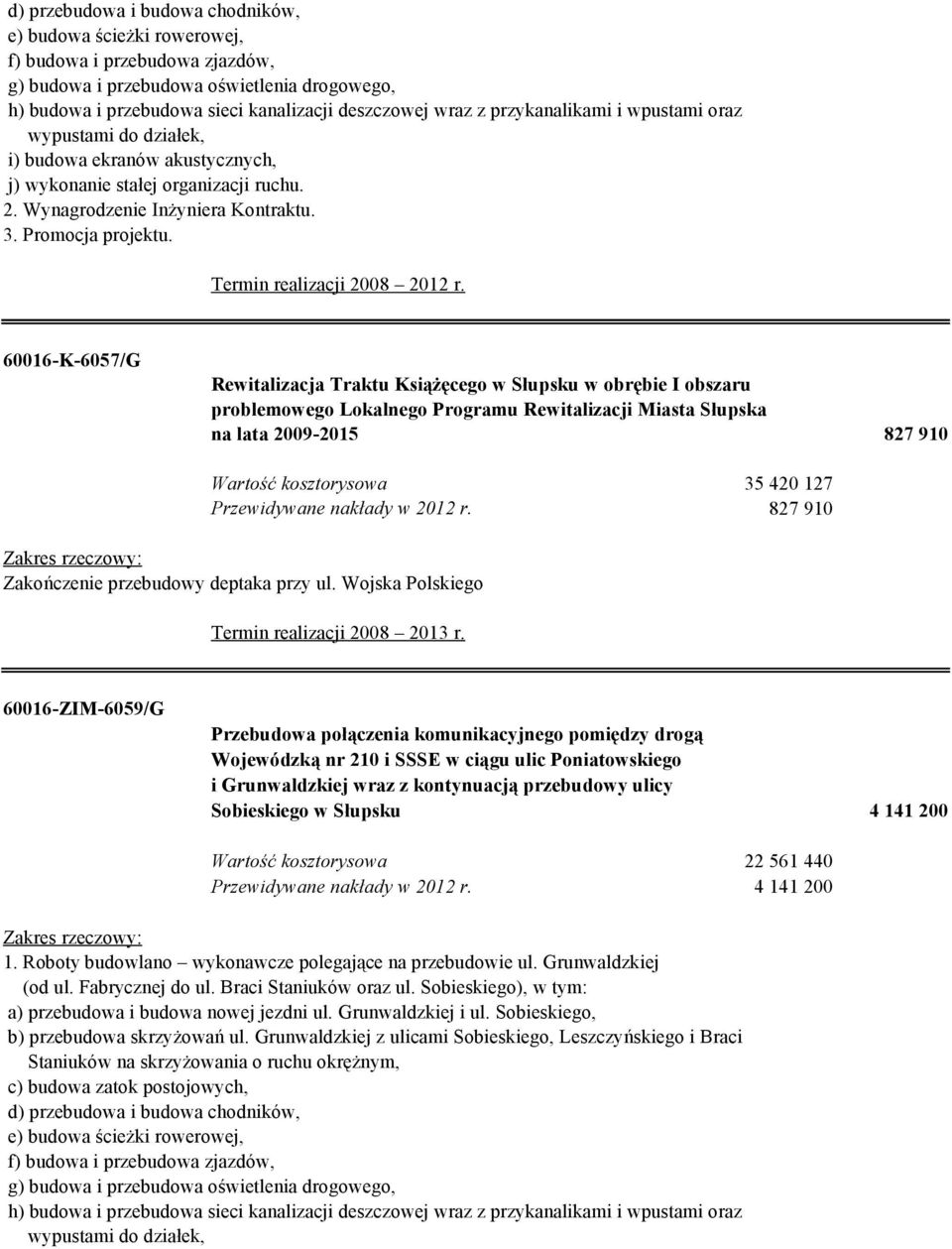 Termin realizacji 2008 2012 r.