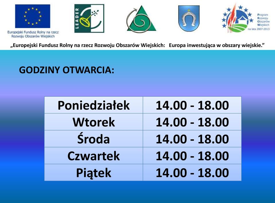 00 Wtorek 14.00-18.