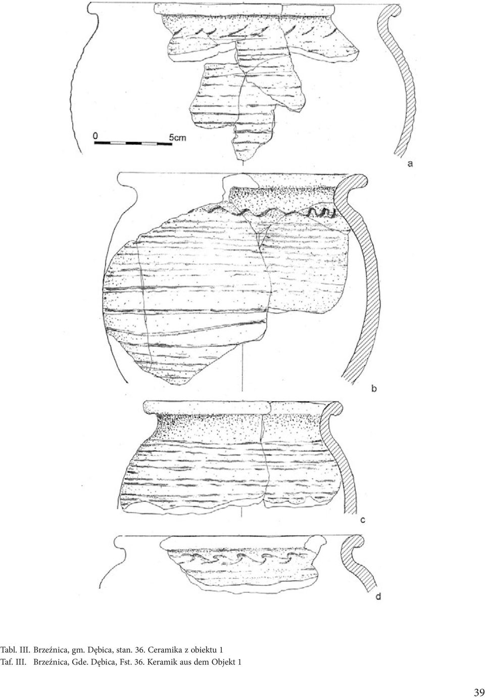 Ceramika z obiektu 1 Taf. III.