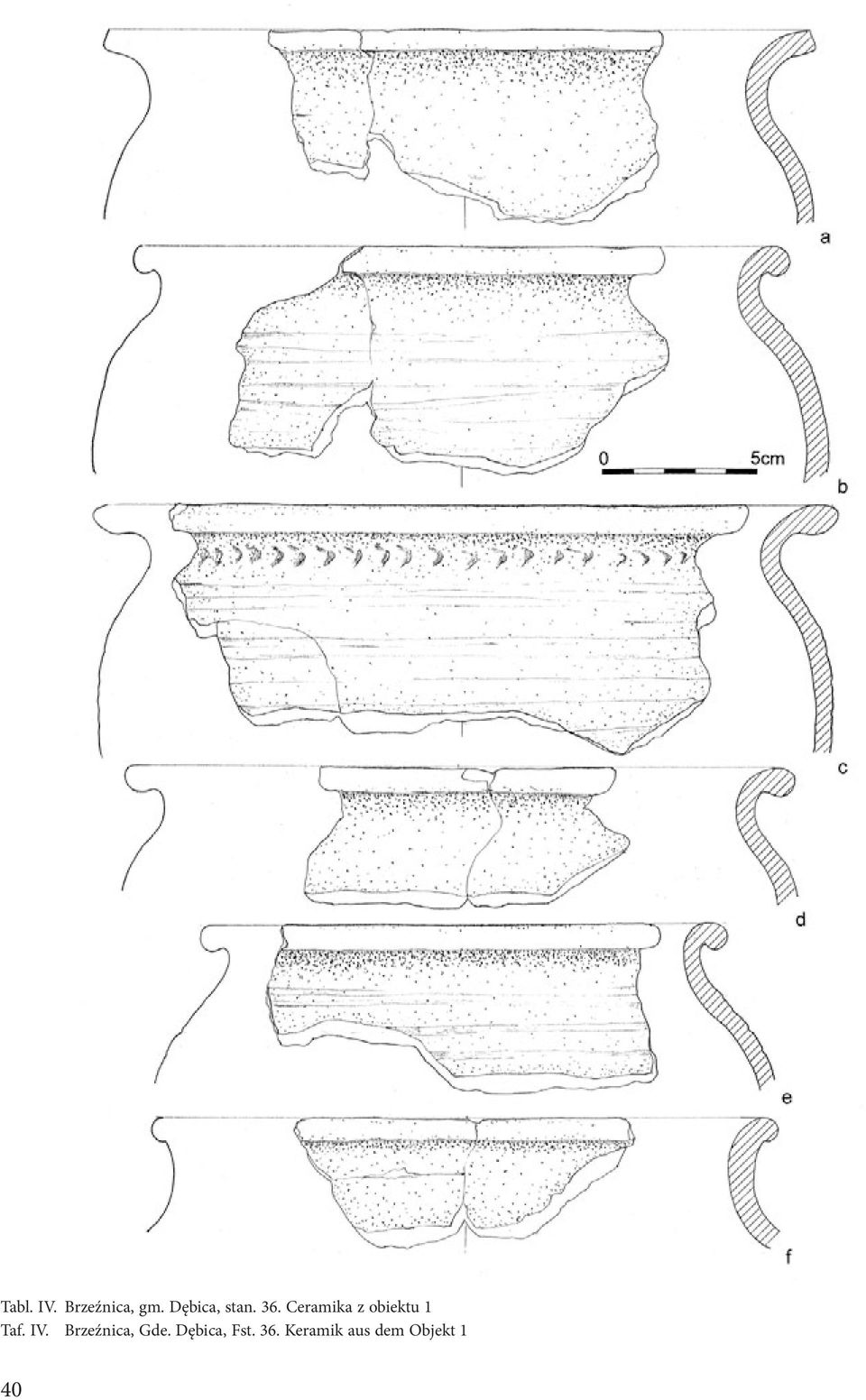 Ceramika z obiektu 1 Taf. IV.