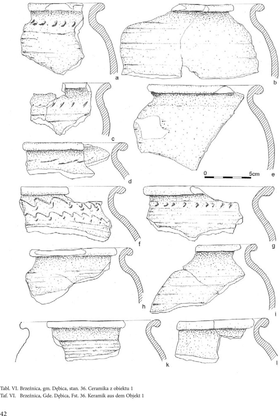 Ceramika z obiektu 1 Taf. VI.