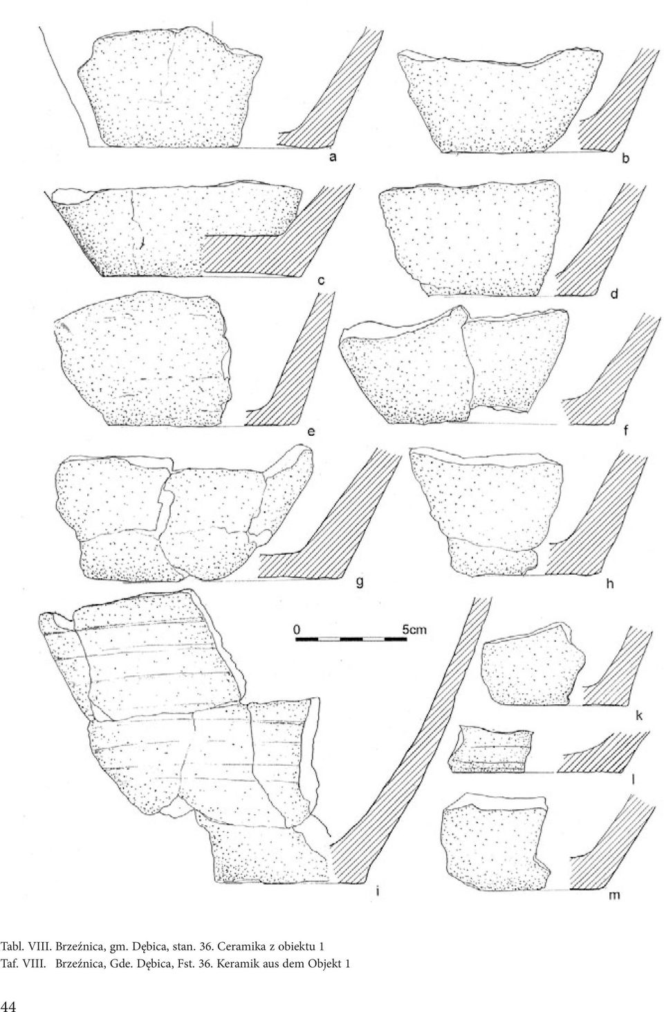 Ceramika z obiektu 1 Taf. VIII.