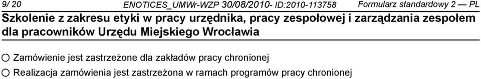 dla zakładów pracy chronionej Realizacja zamówienia