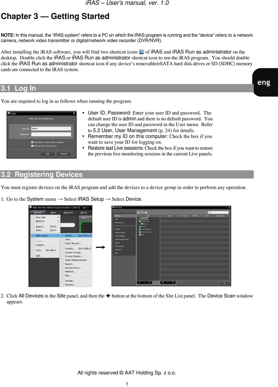 (DVR/NVR). After installing the iras software, you will find two shortcut icons of iras and iras Run as administrator on the desktop.