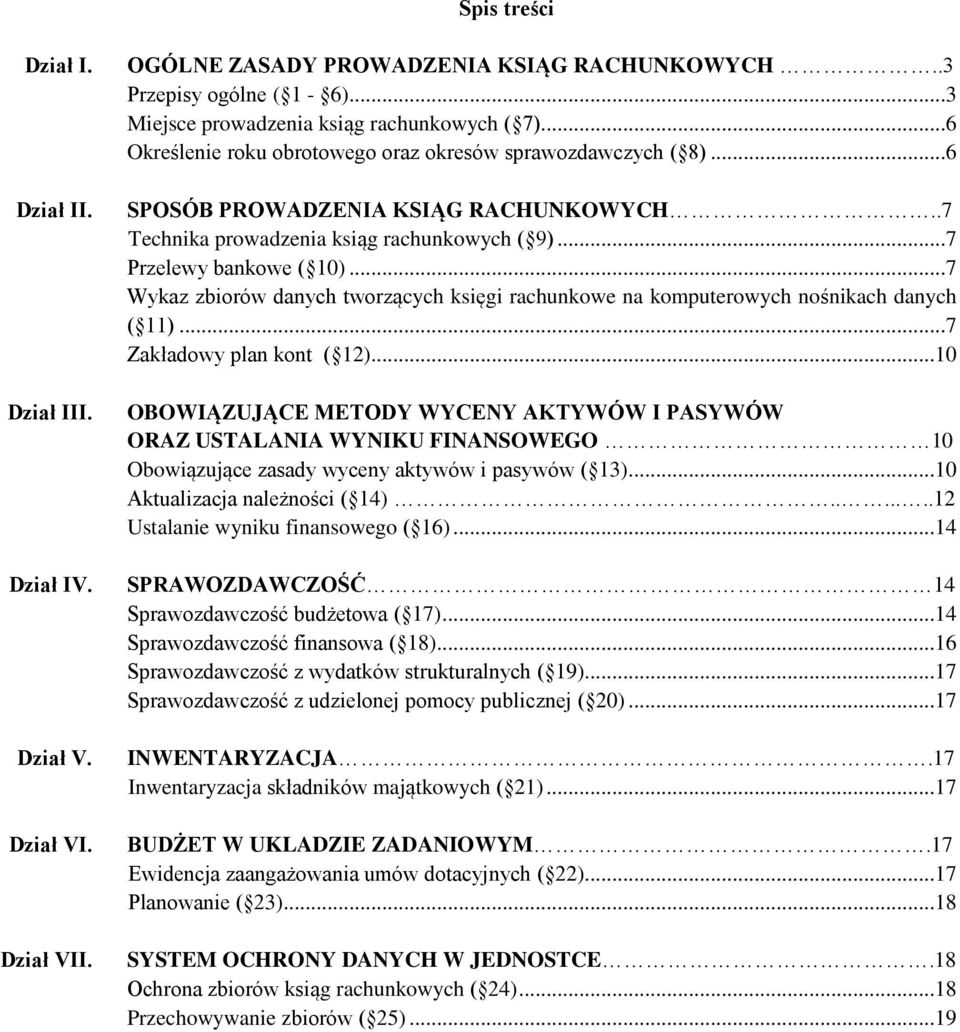 ..7 Wykaz zbiorów danych tworzących księgi rachunkowe na komputerowych nośnikach danych ( 11)...7 Zakładowy plan kont ( 12).