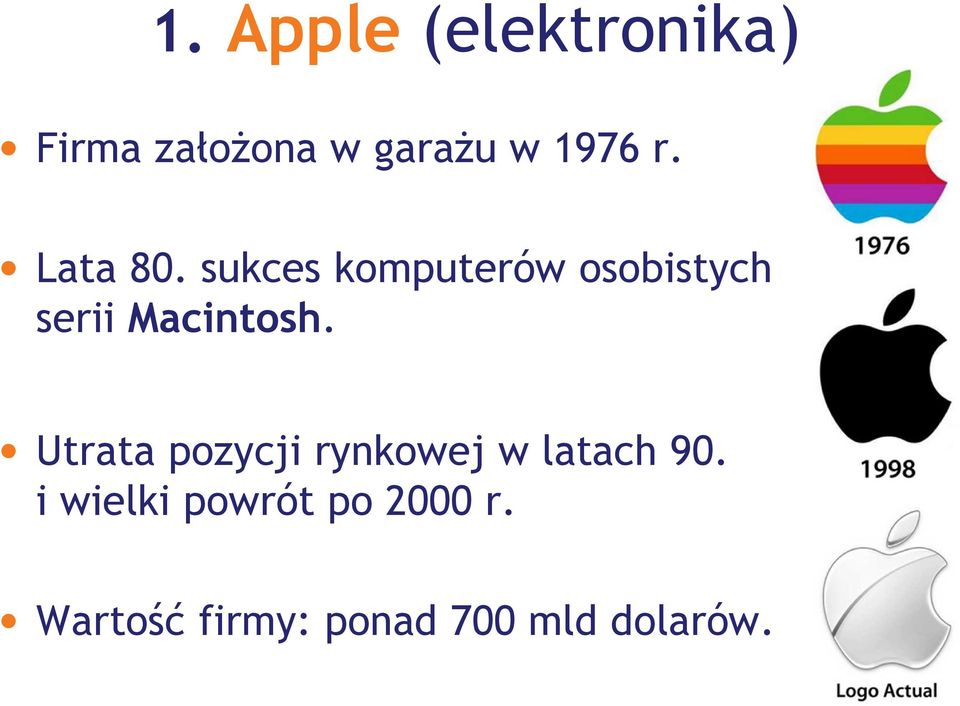 sukces komputerów osobistych serii Macintosh.