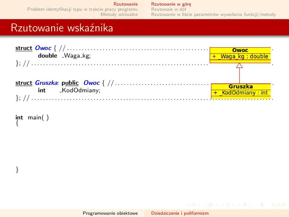 ..................................................................... double Waga kg; struct Gruszka: public Owoc //.