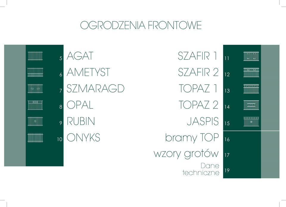 SZAFIR 2 TOPAZ 1 TOPAZ 2 bramy TOP Dane