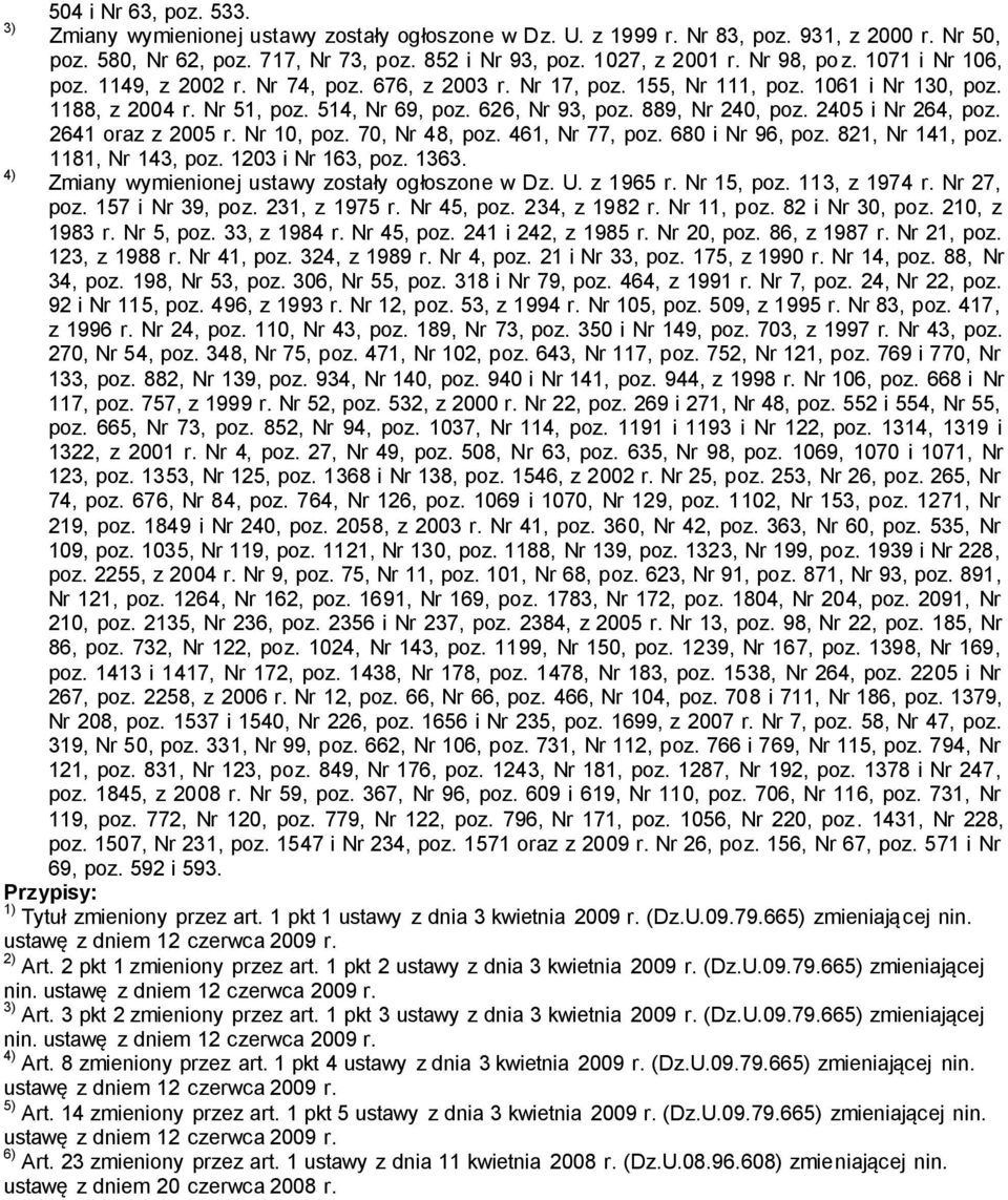 889, Nr 240, poz. 2405 i Nr 264, poz. 2641 oraz z 2005 r. Nr 10, poz. 70, Nr 48, poz. 461, Nr 77, poz. 680 i Nr 96, poz. 821, Nr 141, poz. 1181, Nr 143, poz. 1203 i Nr 163, poz. 1363.