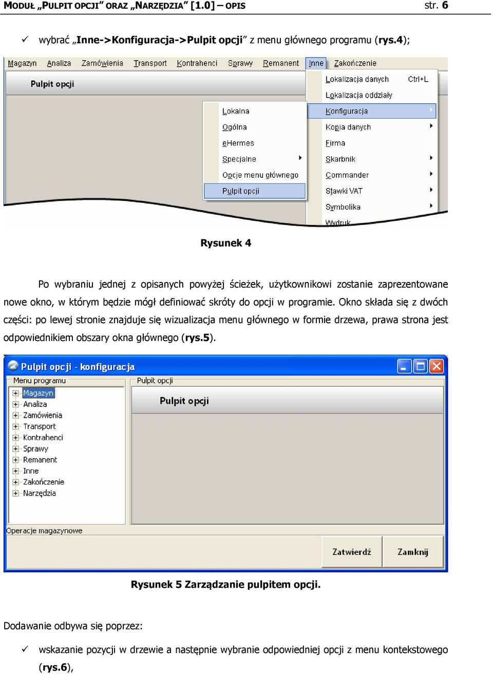 opcji w programie.