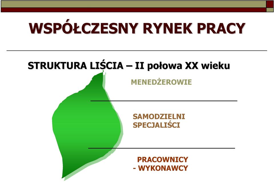 XX wieku MENEDśEROWIE