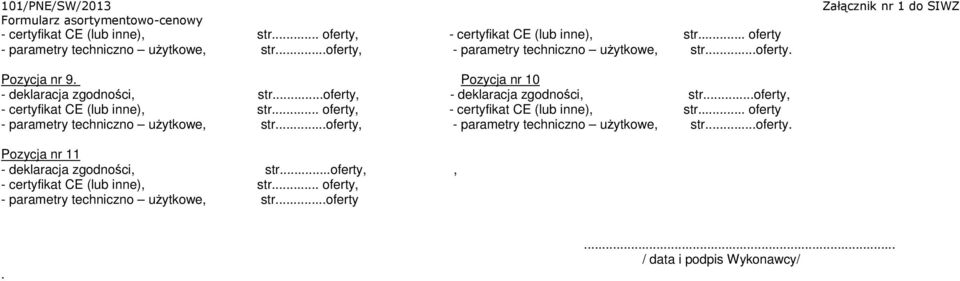 nr 11, - parametry