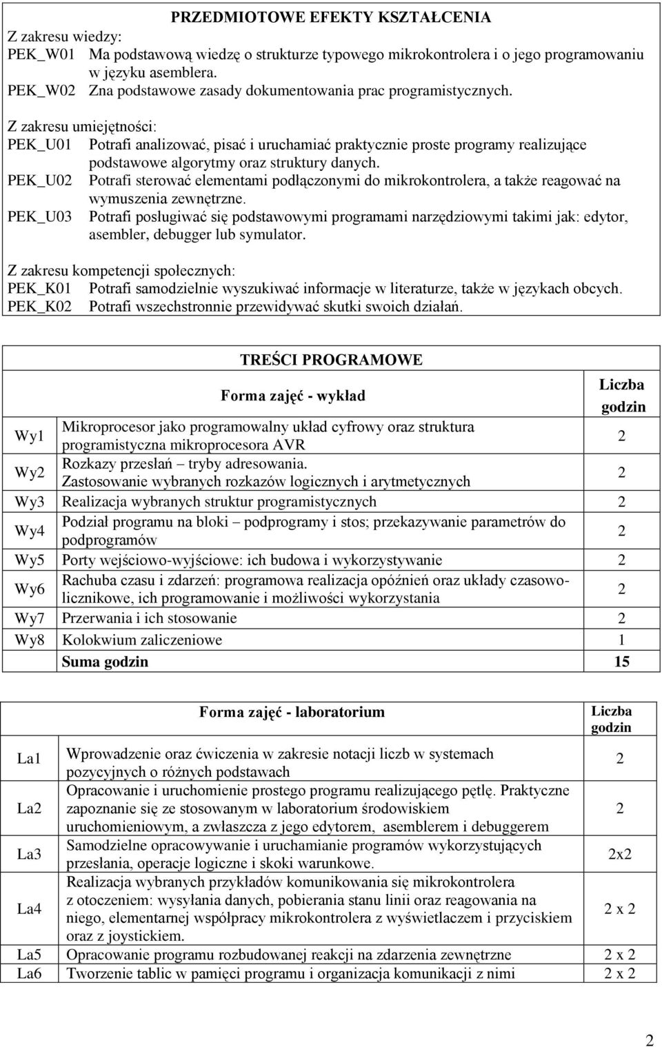 Z zakresu umiejętności: PEK_U01 Potrafi analizować, pisać i uruchamiać praktycznie proste programy realizujące podstawowe algorytmy oraz struktury danych.