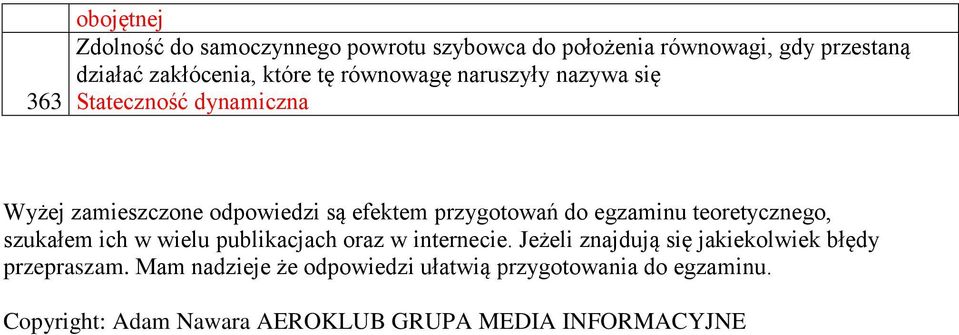 egzaminu teoretycznego, szukałem ich w wielu publikacjach oraz w internecie.