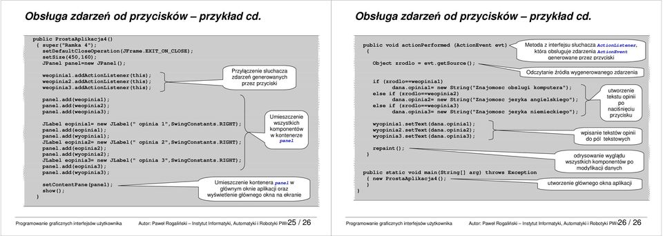 add(weopinia3); JLabel eopinia1= new JLabel(" opinia 1",SwingConstants.RIGHT); panel.add(eopinia1); panel.add(wyopinia1); JLabel eopinia2= new JLabel(" opinia 2",SwingConstants.RIGHT); panel.add(eopinia2); panel.