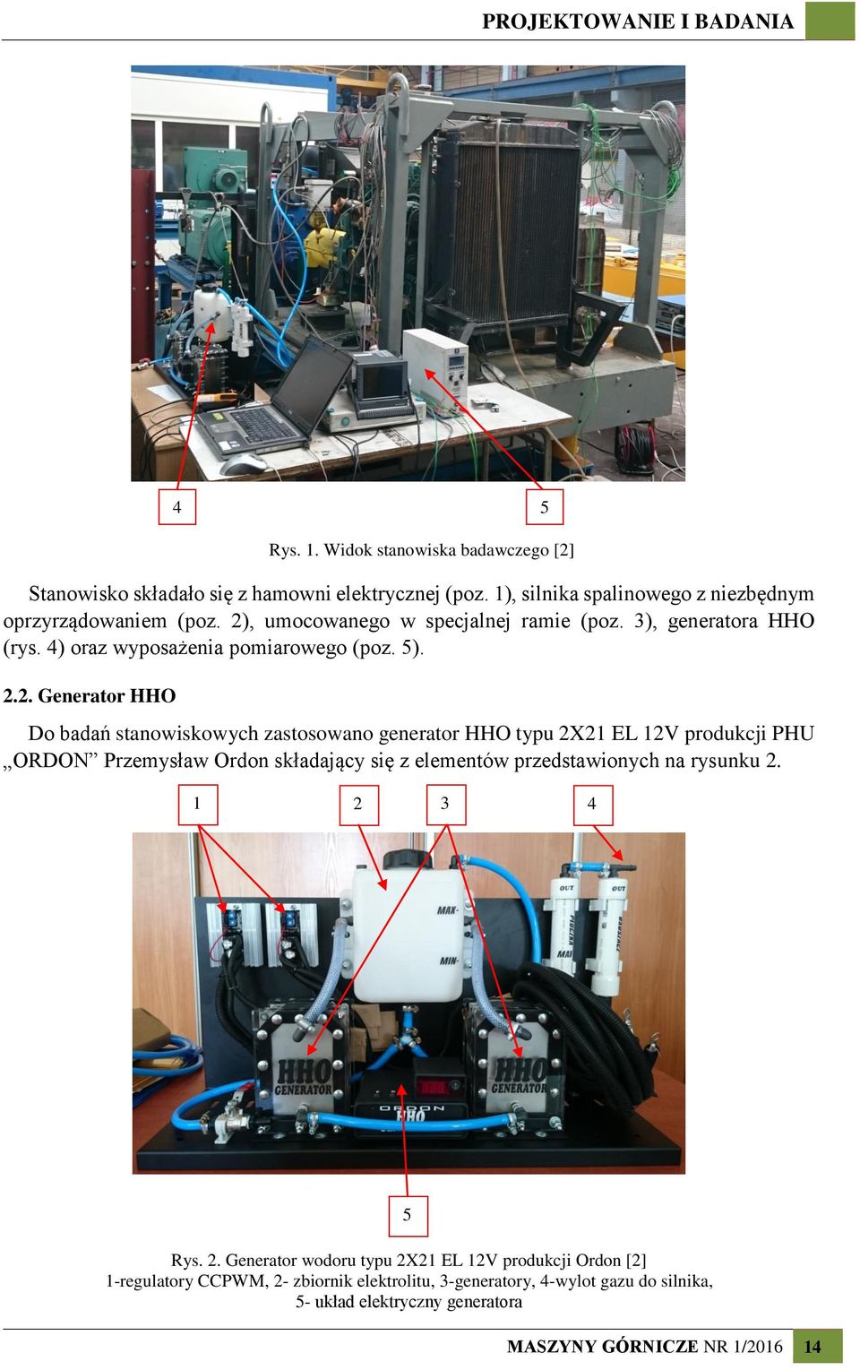 zastosowano generator HHO typu 2X