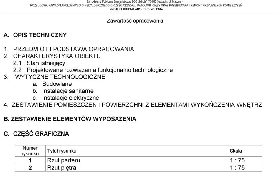 Instalacje sanitarne c. Instalacje elektryczne 4.